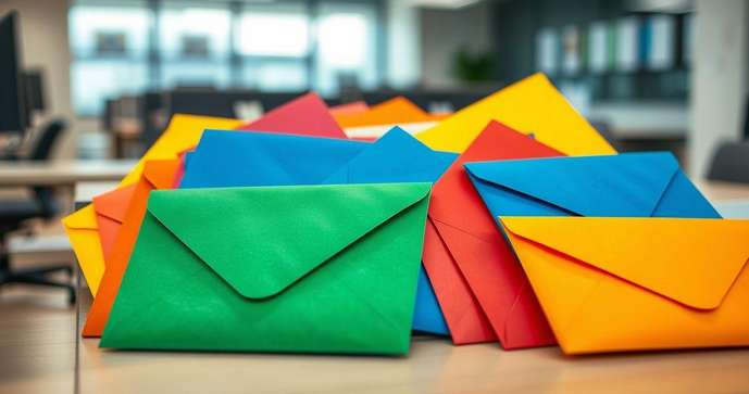 Envelope de segurança colorido para proteção e identificação
