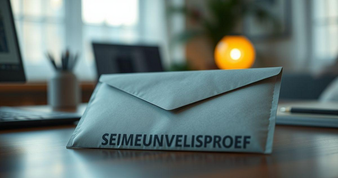 Envelope de segurança inviolável como proteção para documentos importantes